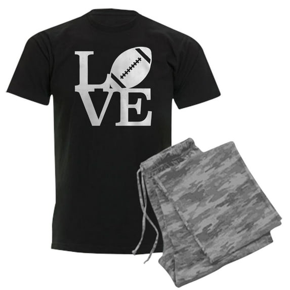 CafePress - Love Football Men's Dark Pajamas - Men's Dark Loose Fit Cotton Pajama Set