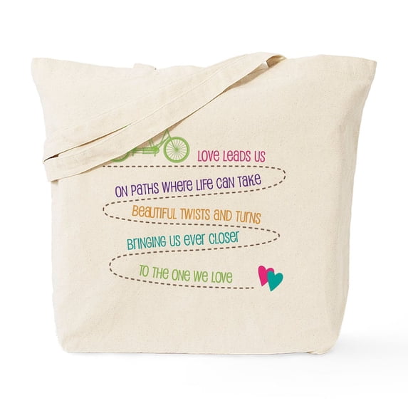 CafePress - Love For Two Bicycle Tote Bag - Unisex Canvas Tote Bag, Beige, 1-Piece