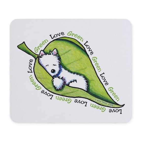 CafePress - Love GREEN Westie Mousepad - Non-slip Rubber Mousepad, Gaming Mouse Pad