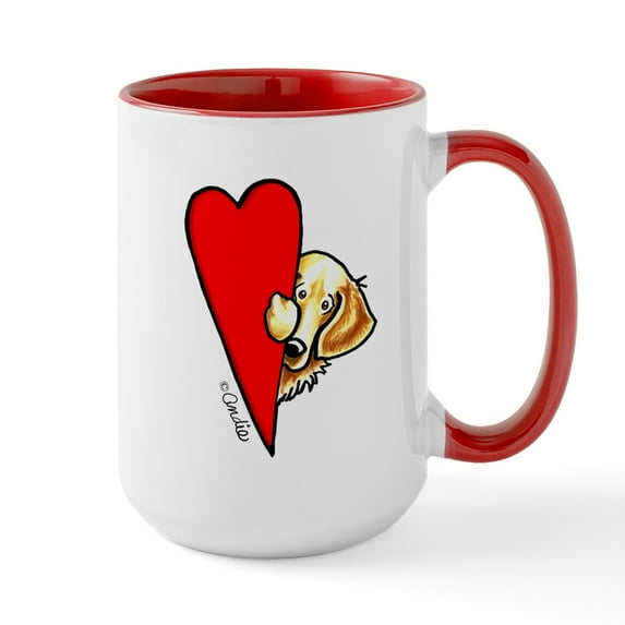 CafePress - Love Goldens Large Mug - 15 oz Ceramic Large White Novelty Mug