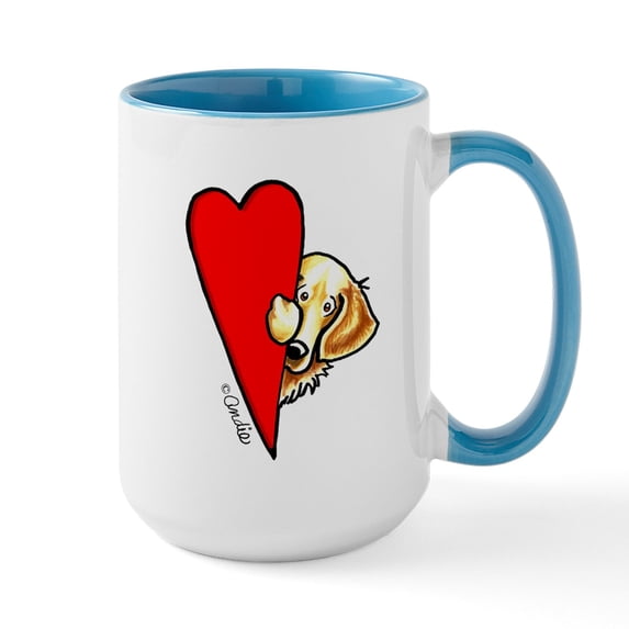 CafePress - Love Goldens Large Mug - 15 oz Ceramic Large White Novelty Mug