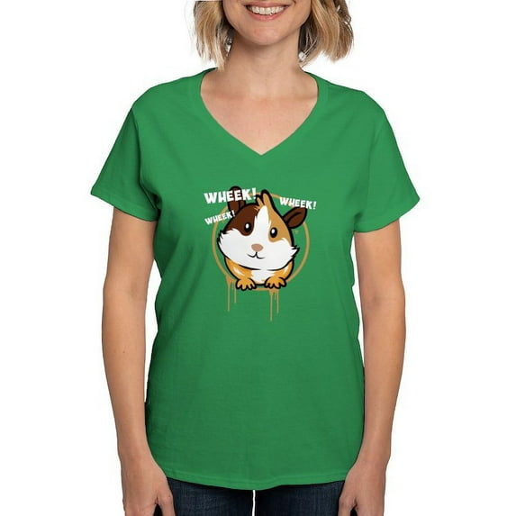 CafePress - Love Guinea Pigs Wheek Love This Graphic W T Shirt - Women's V-Neck Dark T-Shirt