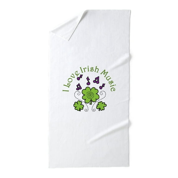 CafePress - Love Irish Music - Large Beach Towel, Soft 30"x60" Towel with Unique Design