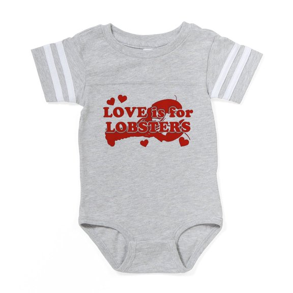 CafePress - Love Is For Lobsters_Wh - Cute Infant Baby Football Bodysuit