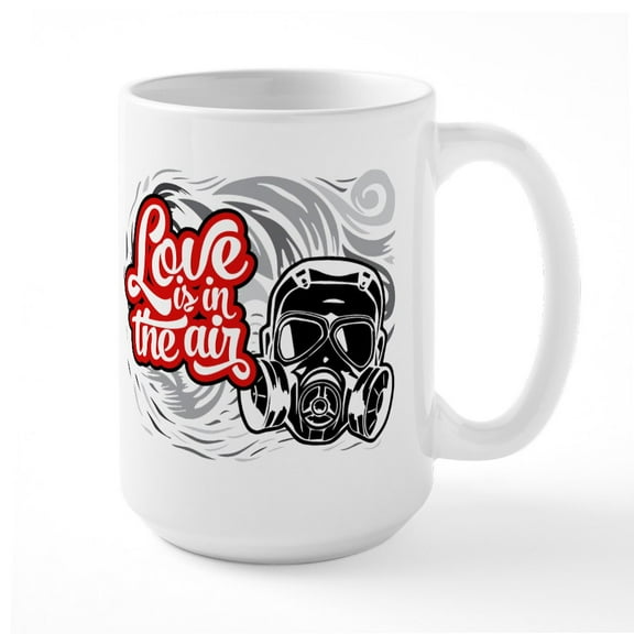 CafePress - Love Is In The Air - 15 oz Ceramic Large White Novelty Mug