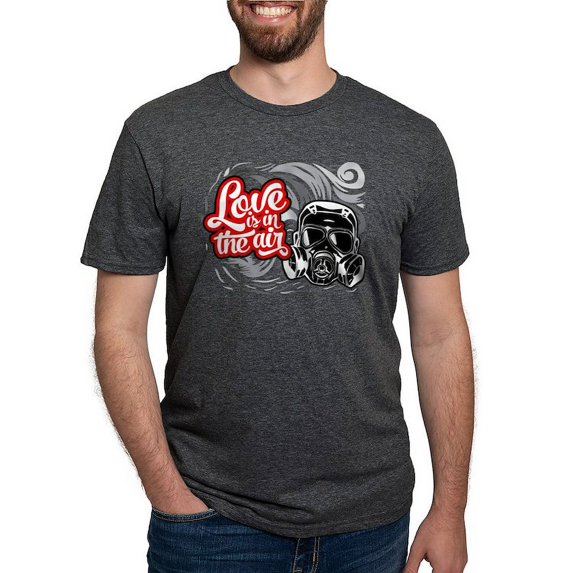 CafePress - Love Is In The Air Mens Tri Blend T Shirt - Mens Tri-blend T-Shirt