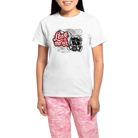 CafePress - Love Is In The Air Women's Light Pajamas - Women's Short Sleeve Print T-Shirt and Pants Light Cotton Pajama Set