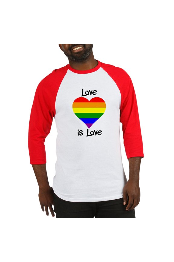 - Love Is Love Baseball Jersey - Cotton Baseball Jersey, 3/4 Raglan Sleeve Shirt