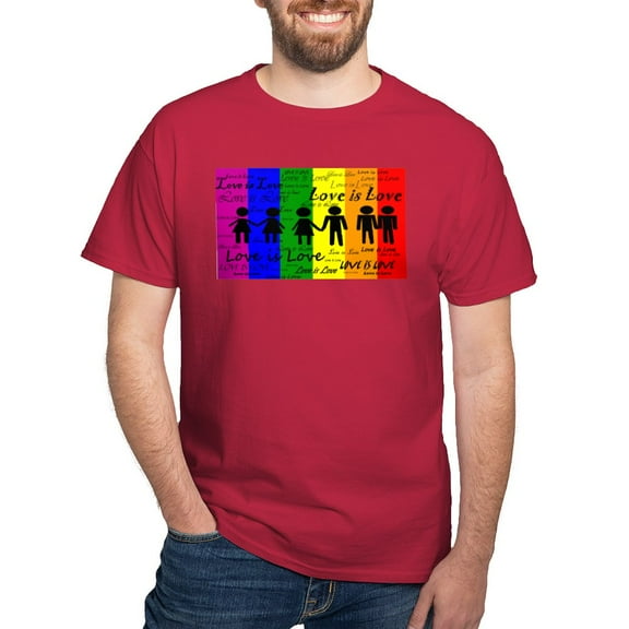 CafePress - Love Is Love Dark T Shirt - Men's Classic Graphic Cotton T-Shirt