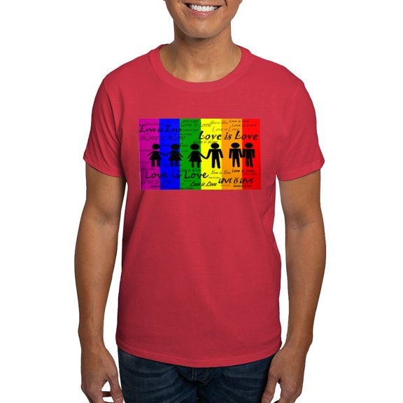 CafePress - Love Is Love Dark T Shirt - Men's Classic Graphic Cotton T-Shirt
