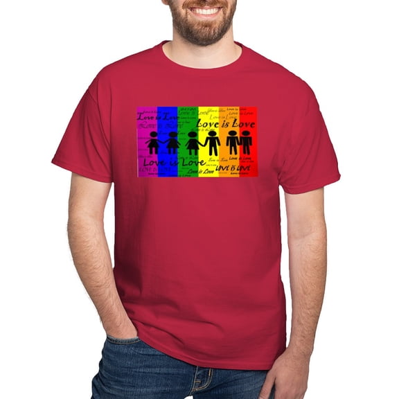CafePress - Love Is Love Dark T Shirt - Men's Classic Graphic Cotton T-Shirt