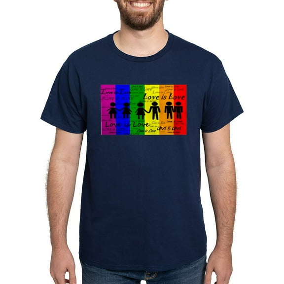 CafePress - Love Is Love Dark T Shirt - Men's Classic Graphic Cotton T-Shirt