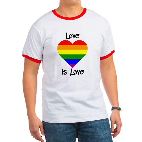 CafePress - Love Is Love T Shirt - 100% Cotton Ringed T-Shirt