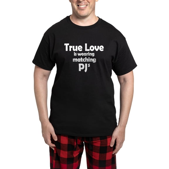 CafePress - Love Is Matching Pjs Men's Dark Pajamas - Men's Dark Loose Fit Cotton Pajama Set