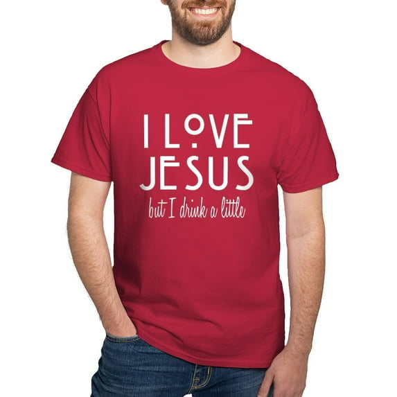 CafePress - Love Jesus But Drink Dark T Shirt - Men's Classic Graphic Cotton T-Shirt