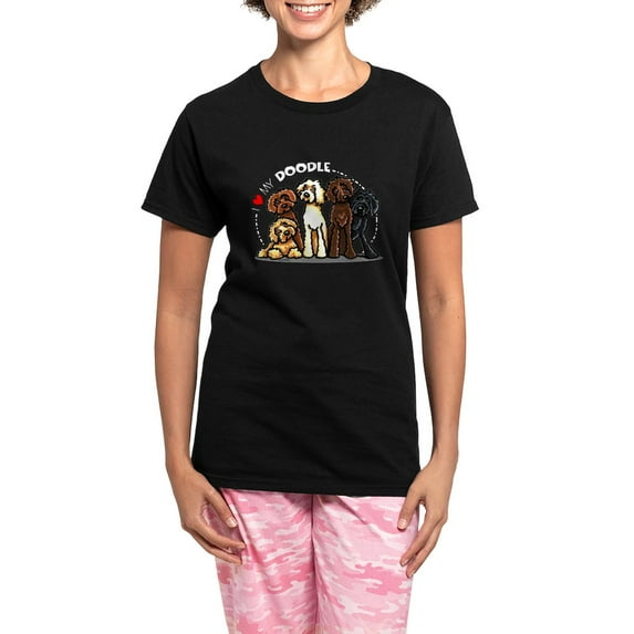 CafePress - Love Labradoodles Women's Dark Pajamas - Women's Short Sleeve Print T-Shirt and Pants Dark Cotton Pajama Set