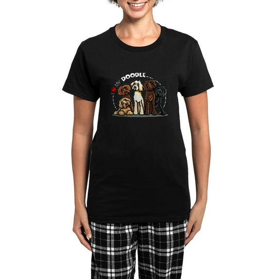 CafePress - Love Labradoodles Women's Dark Pajamas - Women's Short Sleeve Print T-Shirt and Pants Dark Cotton Pajama Set