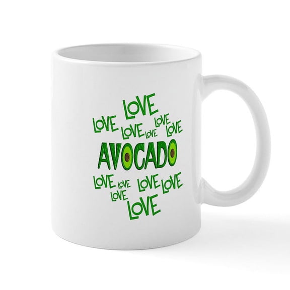 CafePress - Love Love Avocado Mug - 11 oz Ceramic Mug - Novelty Coffee Tea Cup