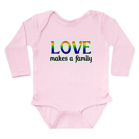 CafePress - Love Makes A Family Infant Creeper Body Suit - Long Sleeve Cotton Baby Bodysuit
