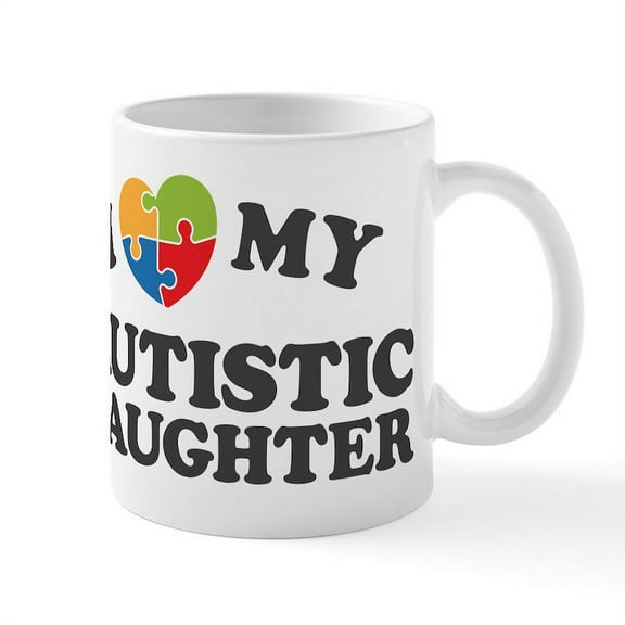 CafePress - Love My Autistic Daughter Mugs - 11 oz Ceramic Mug - Novelty Coffee Tea Cup