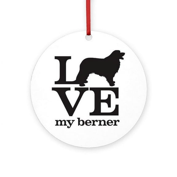 CafePress - Love My Berner -  Round Wood Ornament 4"