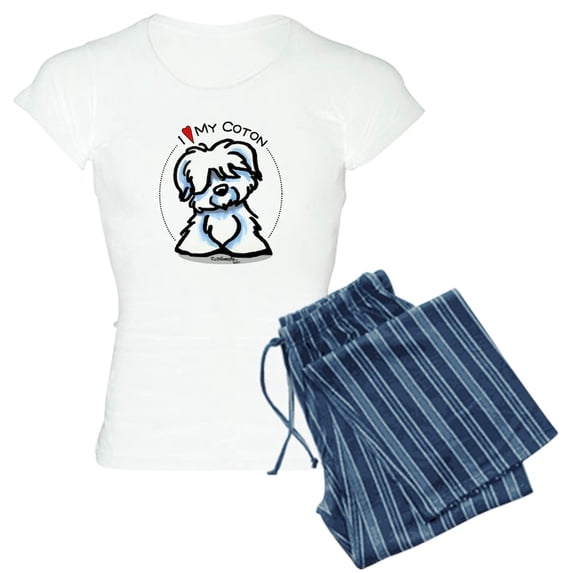 CafePress - Love My Coton Women's Light Pajamas - Women's Short Sleeve Print T-Shirt and Pants Light Cotton Pajama Set