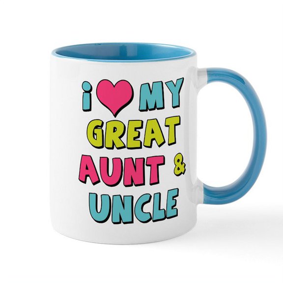 CafePress - Love My Great Aunt & Uncle - 11 oz Ceramic Mug - Novelty Coffee Tea Cup
