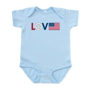 CafePress - Love Peace America Infant Bodysuit - Baby Light Bodysuit, Size Newborn - 24 Months