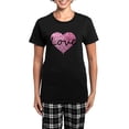 thumbnail image 1 of CafePress - Love Pink Glitter Heart Pajamas - Women's Short Sleeve Print T-Shirt and Pants Dark Cotton Pajama Set, 1 of 7