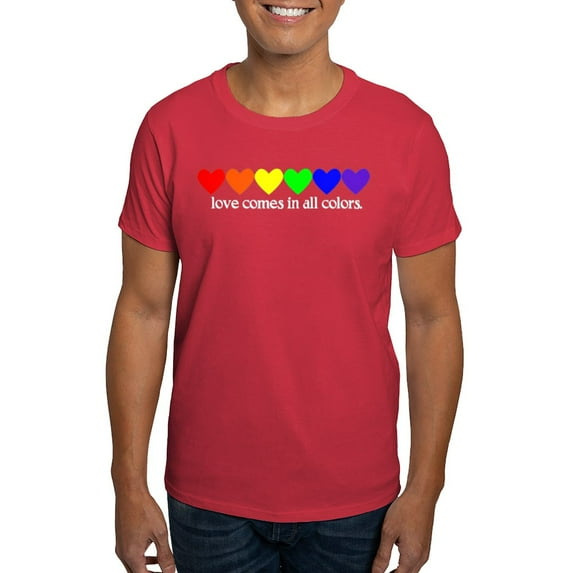 CafePress - Love Rainbow Dark T Shirt - Men's Classic Graphic Cotton T-Shirt
