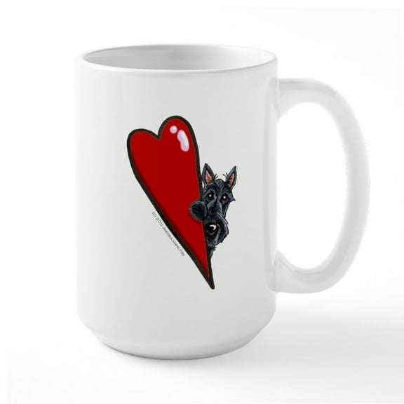CafePress - Love Scotties Large Mug - 15 oz Ceramic Large White Novelty Mug