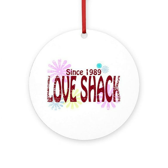 CafePress - Love Shack -  Round Wood Ornament 4"