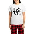 thumbnail image 1 of CafePress - Love Soccer Women's Light Pajamas - Women's Short Sleeve Print T-Shirt and Pants Light Cotton Pajama Set, 1 of 7