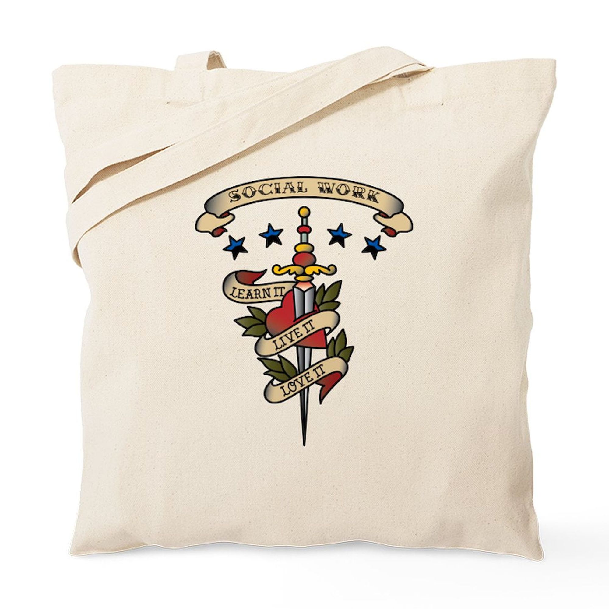 CafePress Eat Sleep Social Work Tote Bag - Natural Canvas Reusable Shopping Bag