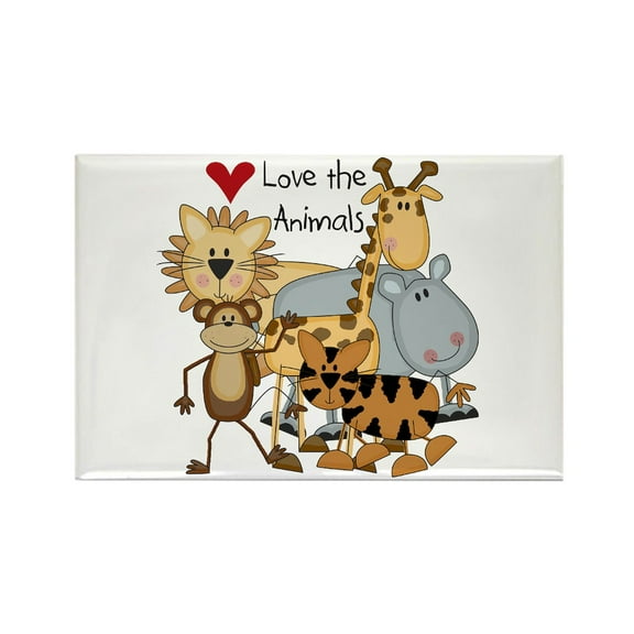 CafePress - Love The Animals - Rectangle Magnet, 2"x3" Refrigerator Magnet