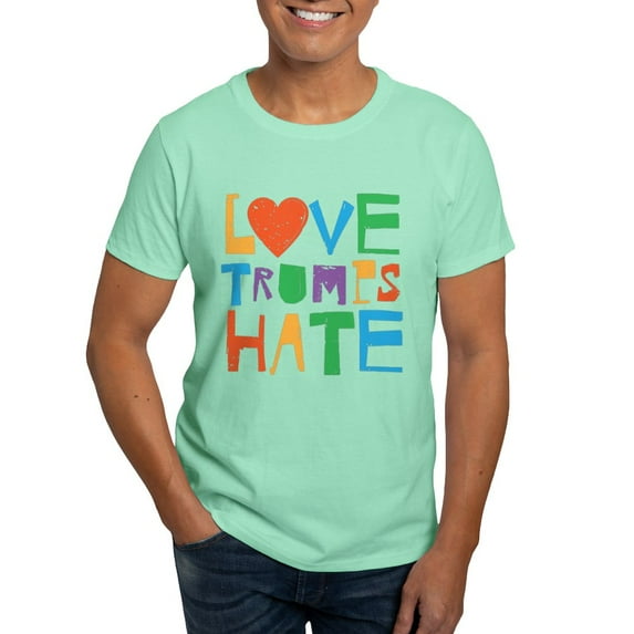CafePress - Love Trumps Hate T Shirt - Men's Classic Graphic Cotton T-Shirt