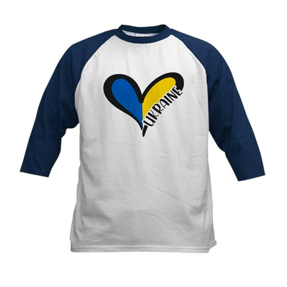 CafePress - Love Ukraine Heart Baseball Jersey - Kids Cotton Baseball Jersey, 3/4 Sleeve Shirt
