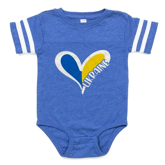 CafePress - Love Ukraine Heart - Cute Infant Baby Football Bodysuit
