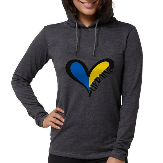 CafePress - Love Ukraine Heart Long Sleeve T Shirt - Womens Hooded Shirt