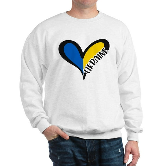 CafePress - Love Ukraine Heart Sweatshirt - Crew Neck Sweatshirt