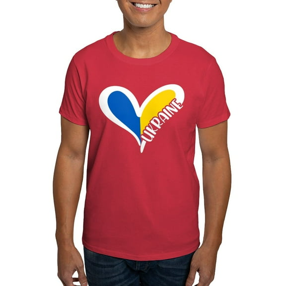 CafePress - Love Ukraine Heart T Shirt - Men's Classic Graphic Cotton T-Shirt