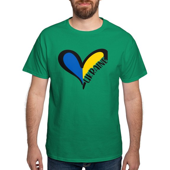 CafePress - Love Ukraine Heart T Shirt - Men's Classic Graphic Cotton T-Shirt