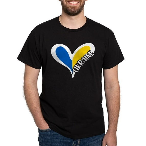 CafePress - Love Ukraine Heart T Shirt - Men's Classic Graphic Cotton T-Shirt