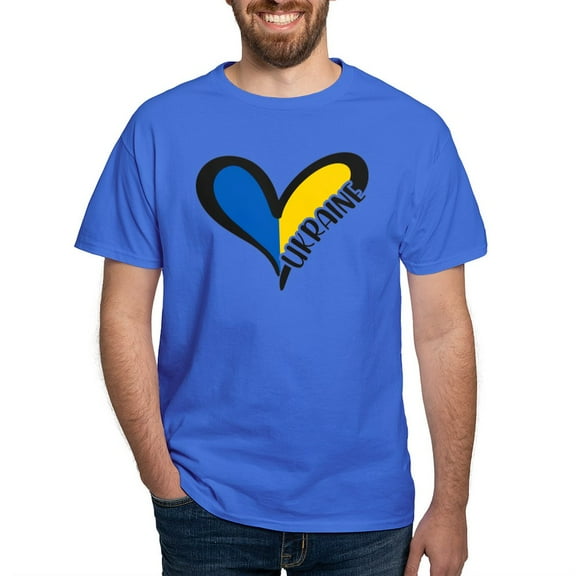 CafePress - Love Ukraine Heart T Shirt - Men's Classic Graphic Cotton T-Shirt