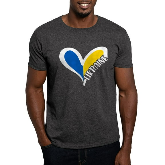 CafePress - Love Ukraine Heart T Shirt - Men's Classic Graphic Cotton T-Shirt