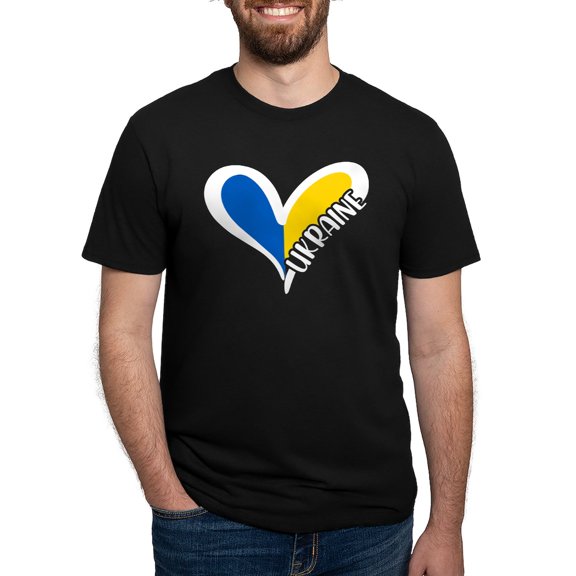 CafePress - Love Ukraine Heart T Shirt - Mens Tri-blend T-Shirt