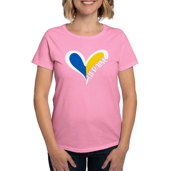 CafePress - Love Ukraine Heart T Shirt - Women's Traditional Fit Dark T-Shirt