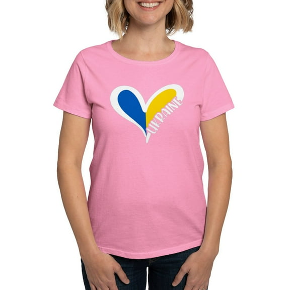 CafePress - Love Ukraine Heart T Shirt - Women's Traditional Fit Dark T-Shirt