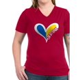 thumbnail image 1 of CafePress - Love Ukraine Heart T Shirt - Women's V-Neck Dark T-Shirt, 1 of 1