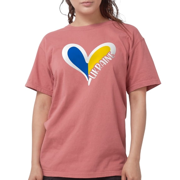 CafePress - Love Ukraine Heart T Shirt - Womens Comfort Colors® Shirt
